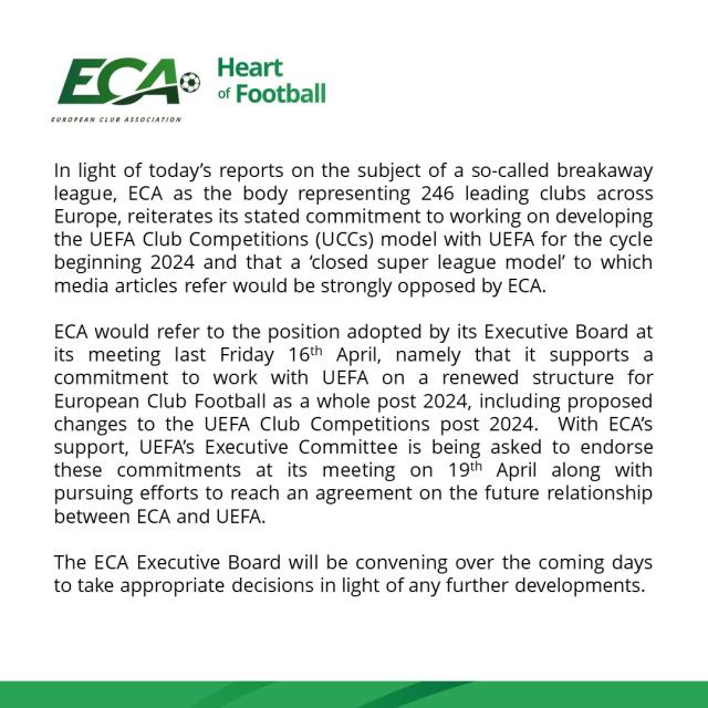 kaiyun-“欧超”激起极大民愤 欧洲俱乐部协会反对豪门造反