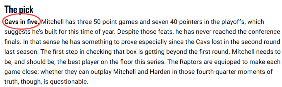 官网预测骑士4-1淘汰猛龙！哈登米切尔状态成关键 防守面临新挑战